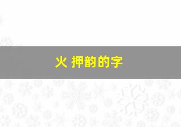 火 押韵的字